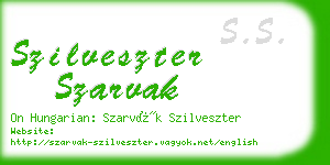 szilveszter szarvak business card